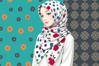create trendy scarf, twilly, and hijab pattern designs