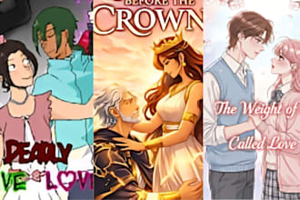 draw webtoon web comic shonen light novel cover design anime manga graphic novel