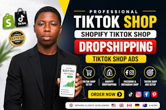 setup tiktok shop or shopify dropshipping, setup facebook and instagram  shop