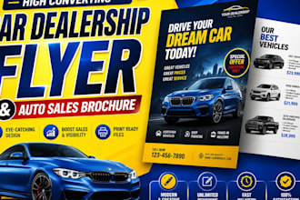 high converting car dealership flyer and auto sales brochure