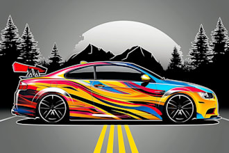 car wrap profesional graphic design vector design car