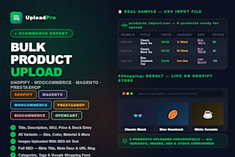 do bulk product upload to shopify magento woocommerce prestashop listing via csv