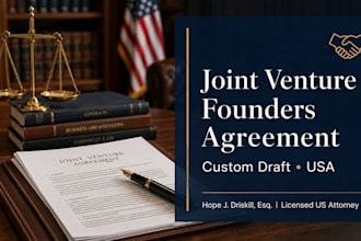 draft a professional US joint venture or founders agreement