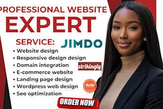 design professional website on joomla, duda, jimdo, strikingly, mobirise, tilda