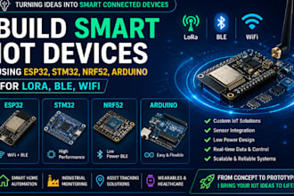 build smart iot devices using esp32, stm32, nrf52, arduino for lora, ble, wifi