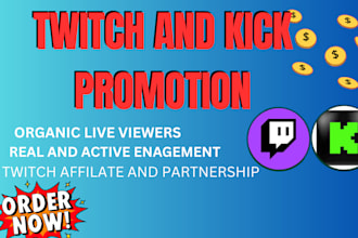 do twitch promotion to bring subs, twitch viewers, twitch affiliate, kick