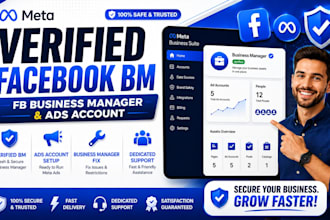 create new verified fb business manager, verified bm and ads account