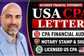 sign USA CPA verification letter income statement mortgage loan US CPA letter