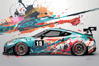 wrap design livery racing car and itasha design car