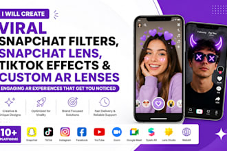 create viral snapchat filters, snapchat lens tiktok effects and custom ar lenses