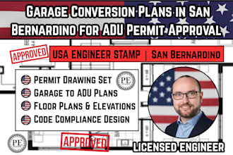 design professional garage conversion plans in san bernardino adu permit ready