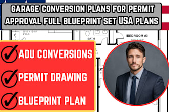 do garage conversion plans for permit approval full blueprint set