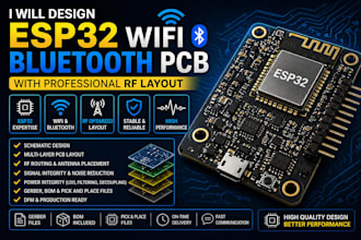 design esp32 wifi bluetooth pcb with professional rf layout