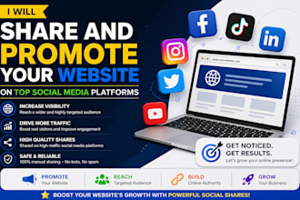 share and promote your website on top social media platform