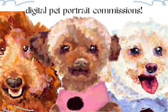 paint custom pet portraits with no ai
