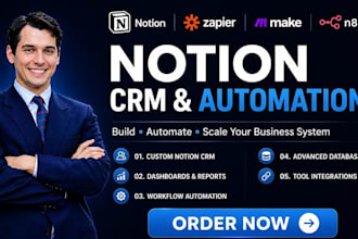 build and automate custom notion CRM, dashboards workflow into a powerful system
