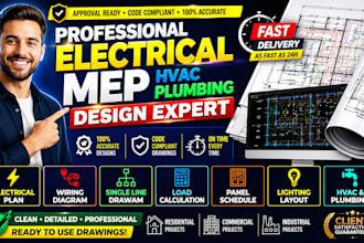 design electrical, mep, hvac, and plumbing plan, autocad drawing, wiring diagram