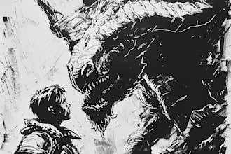 draw dnd character art, fantasy, dark art or concept art