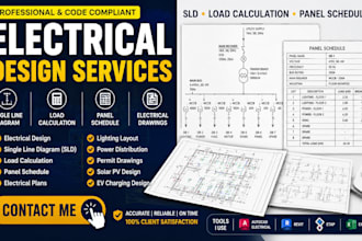 create electrical drawing, electrical design, load calculation, panel schedule