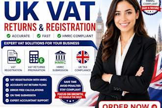 prepare and submit UK vat returns and vat registration