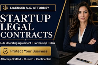 draft startup contracts, partnership and llc operating agreements as US attorney