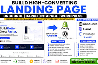 build unbounce landing page design carrd website intapage wordpress landing page