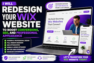 redesign design your wix website to boost conversions, SEO, and professional app