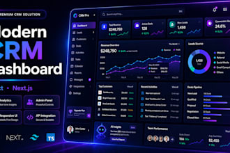 develop modern CRM dashboard using react and nextjs