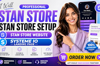 setup stan store stan store setup stan store website systeme io landing page