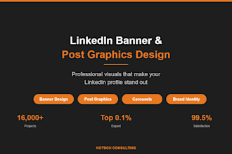 design your linkedin banner, post graphics and carousels