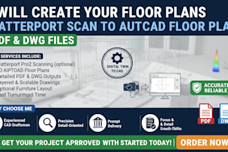 convert matterport scan to autocad floor plan PDF and dwg files
