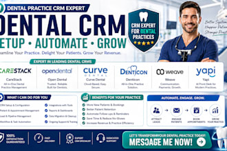 setup dental practice CRM carestack open dental curve dental denticon weave yapi