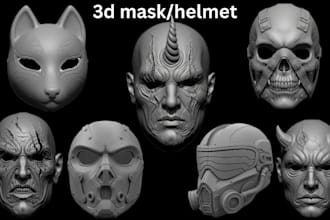 design 3d mask, 3d helmet, cosplay prosp 3d custom mask for printing