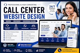 design high converting call center wordpress website virtual assistance website