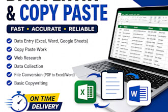 do fast data entry, web research, copy paste and copywriting