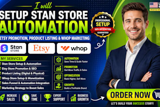 setup stanstore automation etsy promotion store marketing product listing whop