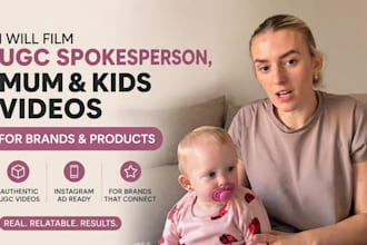 film ugc spokesperson, mum and kids video for brands and products, instagram ad