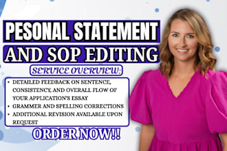 edit medical law school, residency, resume, fellowship personal statement or sop
