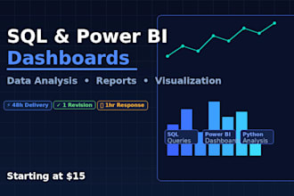 create sql queries and power bi dashboards for your data