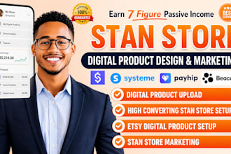 setup stan store digital product, stan store marketing, digital store, payhip