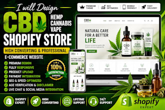 create cbd hemp cannabis shopify store or woocommerce ecommerce website