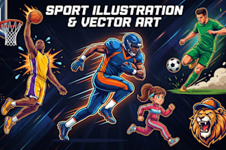 do football vector art basketball portrait cartoon character sport illustration