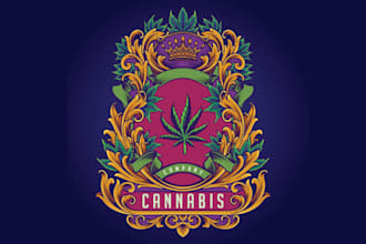 creative cannabis logo design, free business card, cbd, hemp, marijuana branding