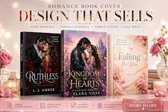 design romance book cover, dark romance, fantasy romance, kindle cover design