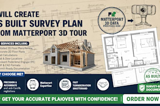 create as built survey floor plan from matterport 3d tour