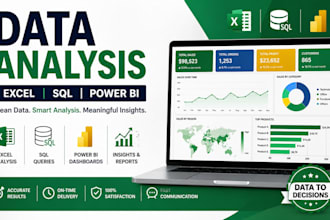 do data analysis using excel, sql, python and power bi