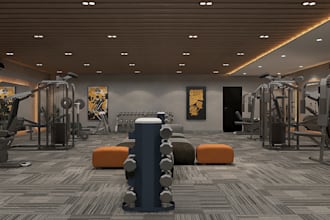 optimize 3d modern gym interior,fitness space, sport complex,yoga room,cgi club