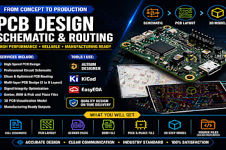 do pcb layout and pcb circuit schematic, routing service for manufacturing