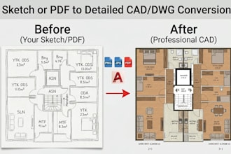 turn hand drawings into cad drawings