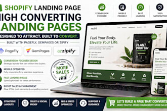 design a high converting shopify landing page via pagefly gempages or zipify